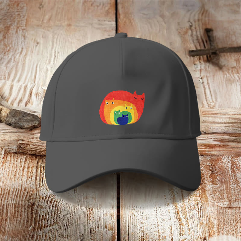 Dashingsoul Abstract Creative Cute Cat Print Art Cap