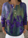 Alzheimer's Awareness Art Print Buttoned Cardigan Sweater