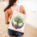 Peace tree design women's canvas bag