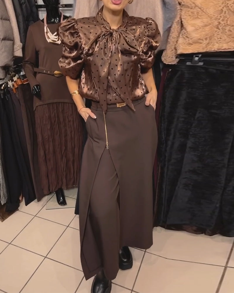 Elegant Casual Design Zipper Pants