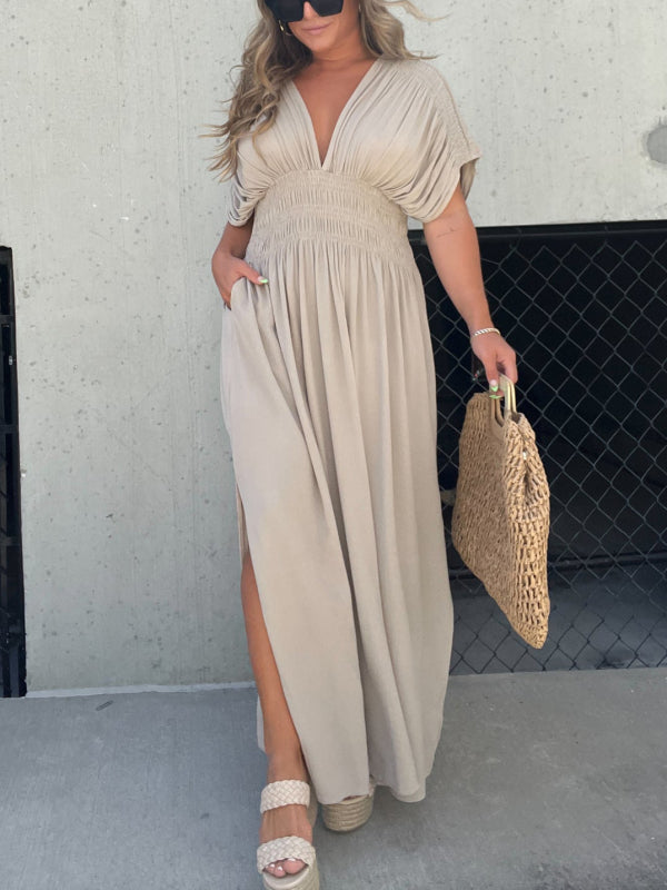 🌸Spring Specials💐Slit V-Neck Effortless Maxi Long Dress