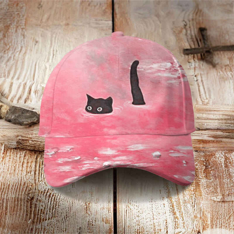 Dashingsoul Women's Oil Painting Cat Print Cap