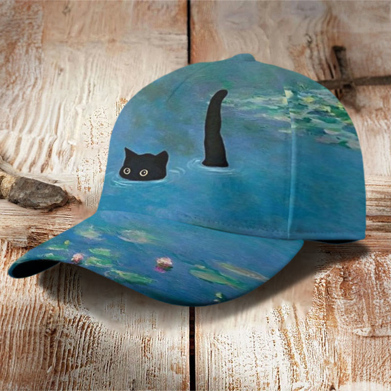 Dashingsoul Women's Oil Painting Cat Print Cap
