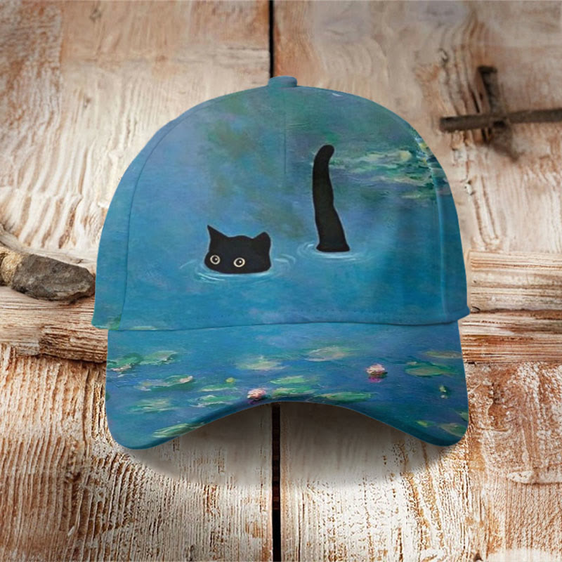Dashingsoul Women's Oil Painting Cat Print Cap