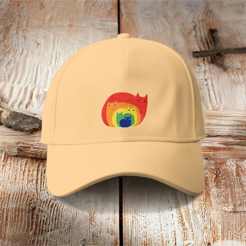 Dashingsoul Abstract Creative Cute Cat Print Art Cap