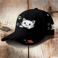 Dashingsoul Cute cat and footprints print Cap