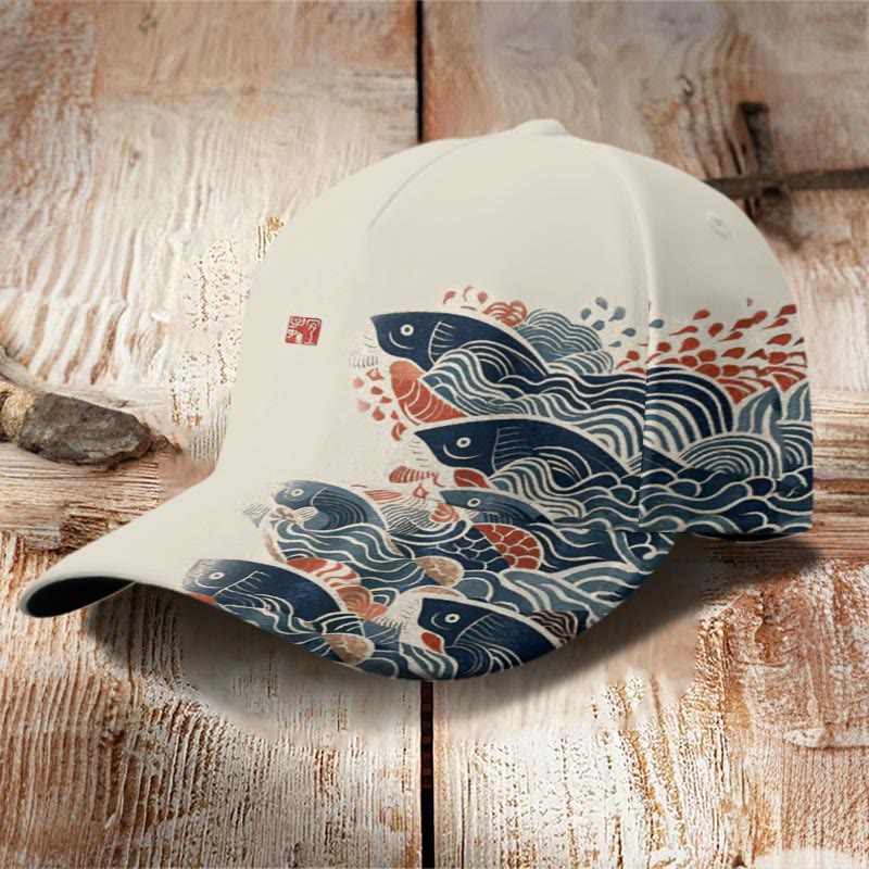 Dashingsoul Japanese Art Carp Print Casual Cap