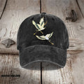 Japanese Flying Cranes Art Print Washed Cap