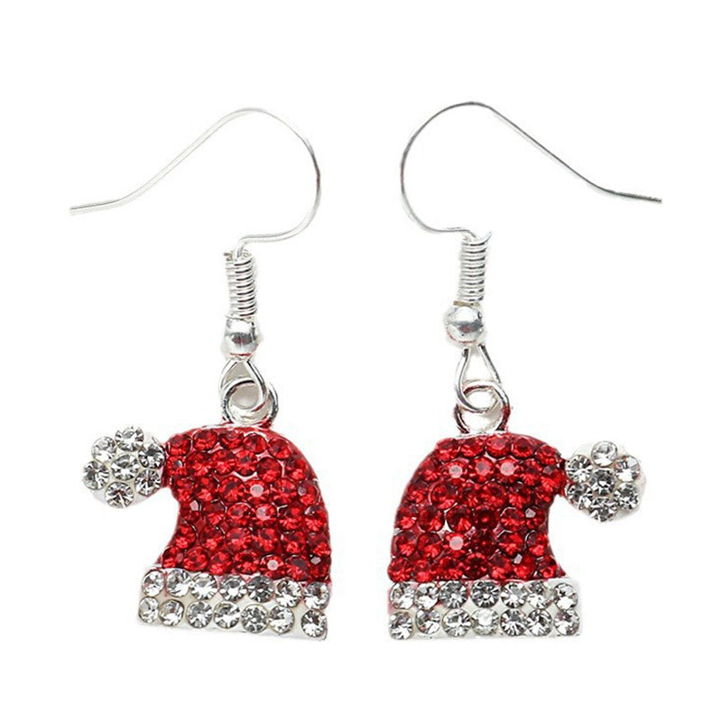 Cute Little Fresh Christmas Hat Earrings