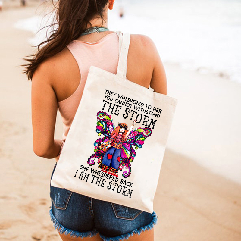 You Cannot Withstand The Storm Featured Girl Printed One-shoulder Bags