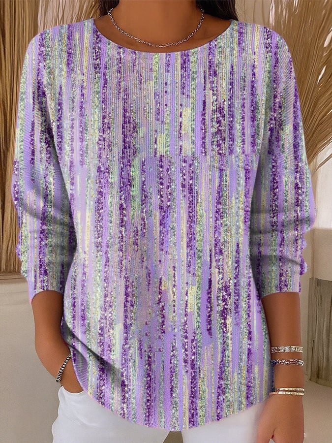 Women's casual purple textured knitted top