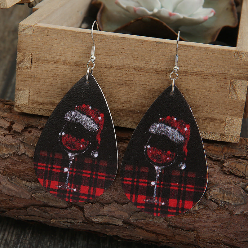 Hat Wine Glass Gradient Earrings