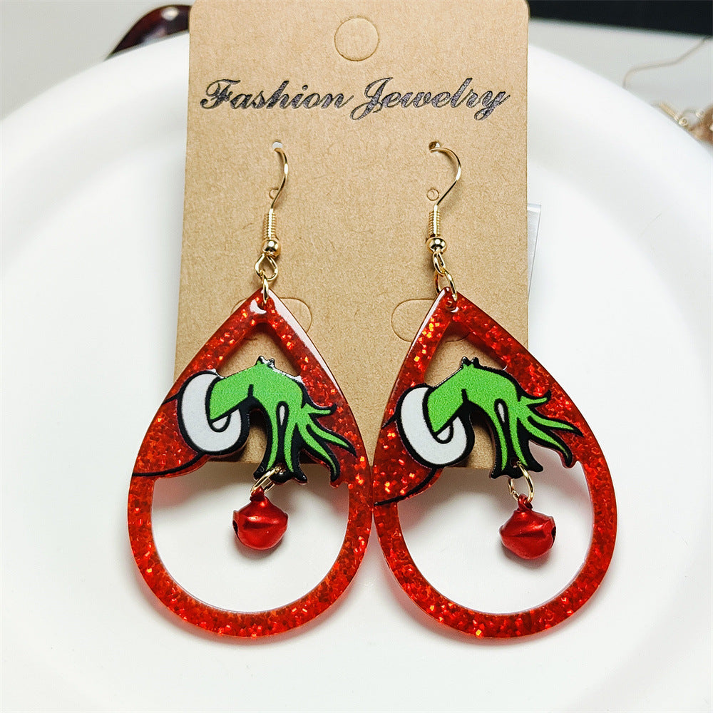 Christmas Grinch Acrylic Earrings