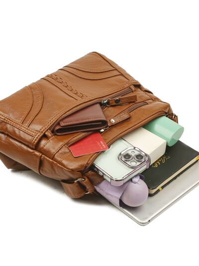 PU Leather Adjustable Strap Shoulder Bag