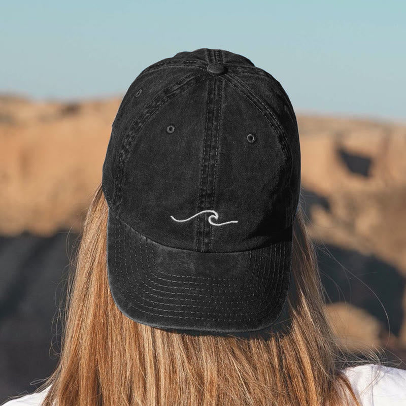 Dashingsoul Wave Print Washed Cap