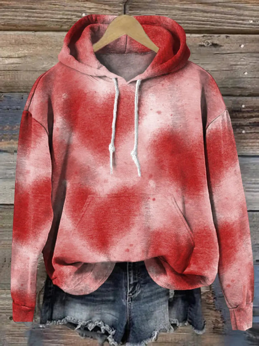 Women's Hearts Love Pattern Art Print Casual Cotton Sweatshirt