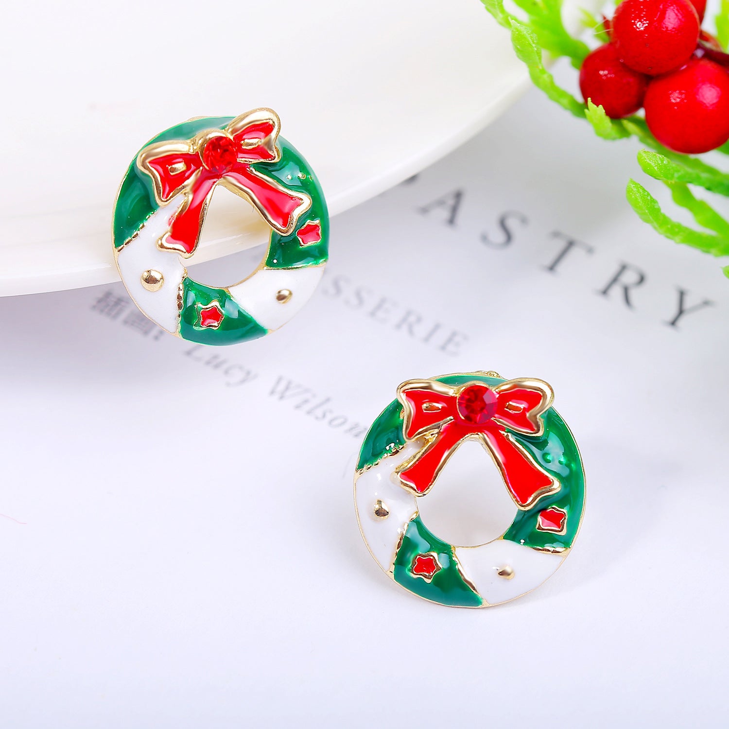 Snowflake Christmas Tree Earrings
