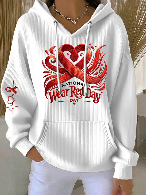 Heart Disease Awareness Casual Hoodie Sweatshirt