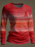 Women's Heart Disease Awareness Casual Long-sleeved T-shirt