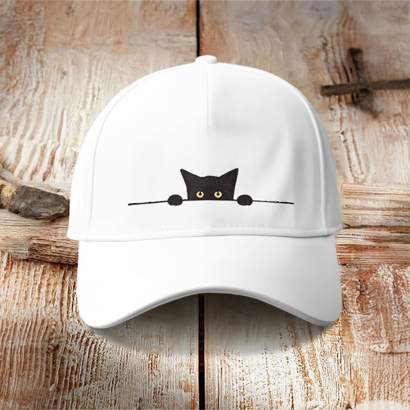 Dashingsoul Casual Black Cat Print Cap