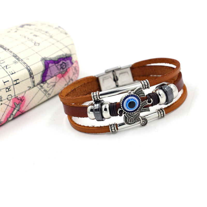 Bohemian-Style Bracelet Blue Eye Clear Beaded Bracelet Fashion Bracelet