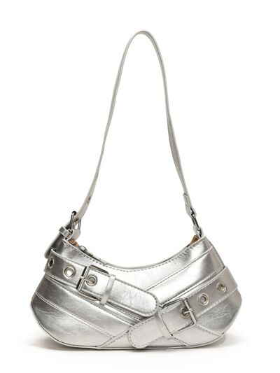 PU Leather Buckle Shoulder Bag