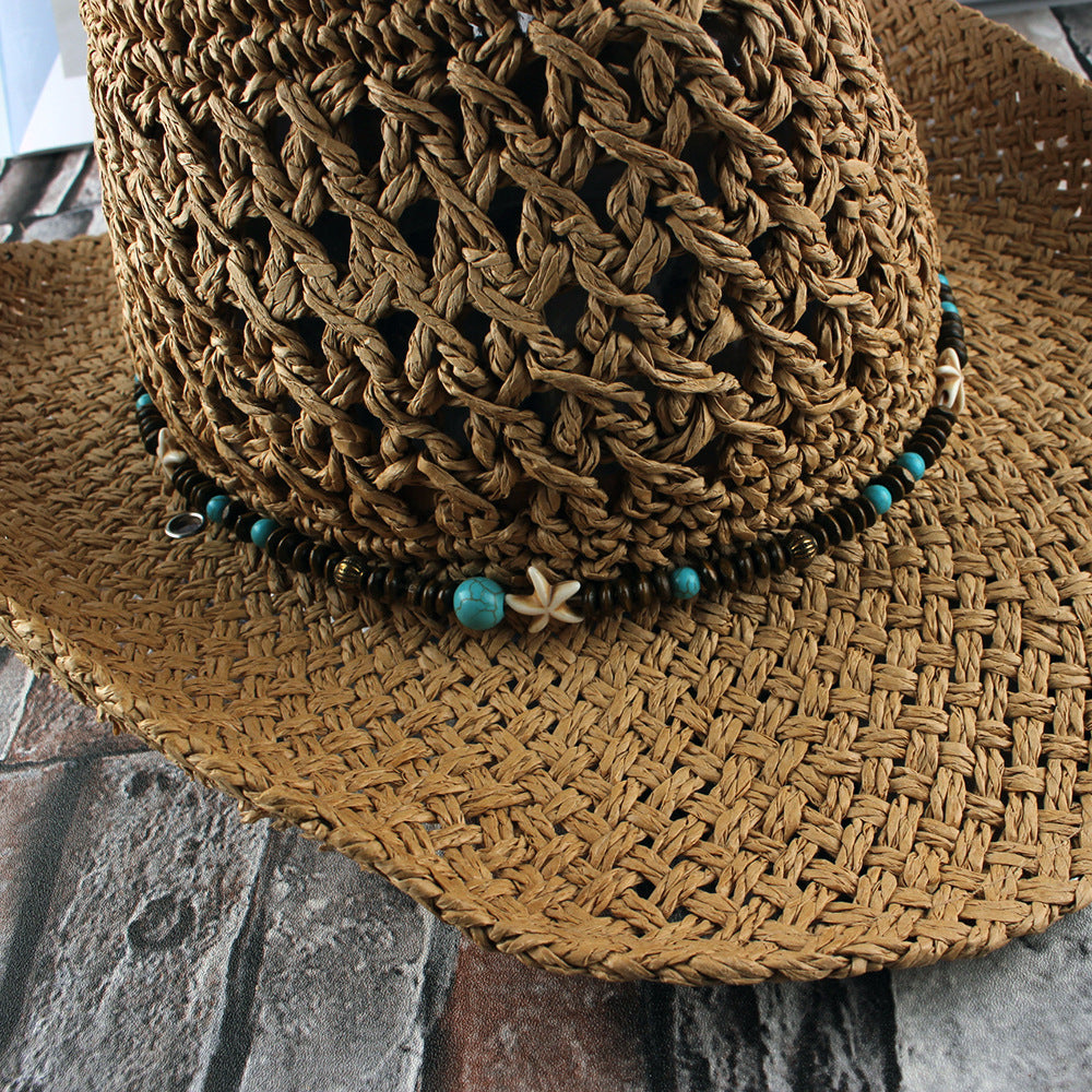 Hollow Design Western Cowboy Style Unisex Hand-made Hat