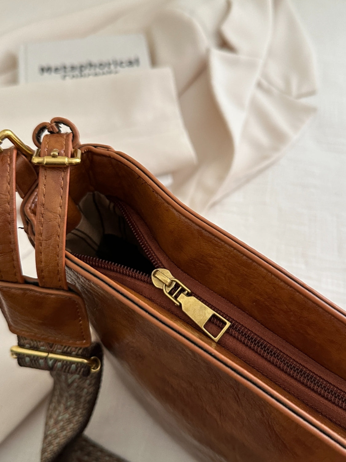 PU Leather Bag - Adjustable Strap Crossbody Bag with Pouch