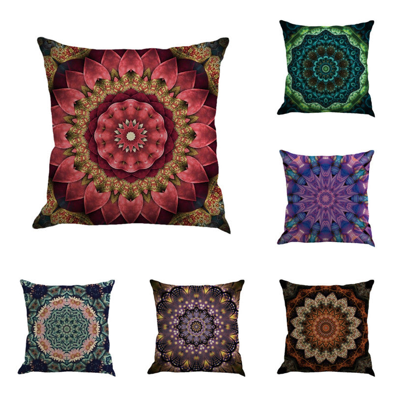 Vintage Mandala Floral Printed Cushion Pillowcase