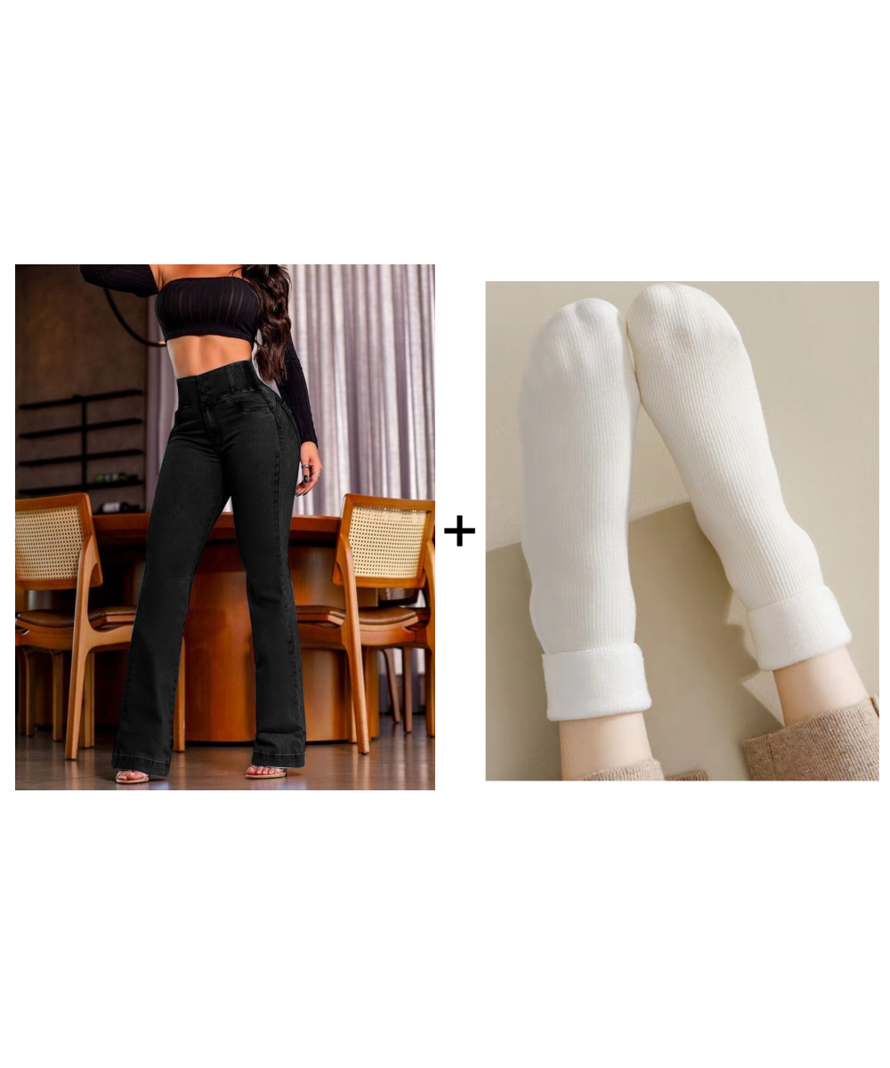 Spring New Arrival High Waisted Stretch Flare Jeans