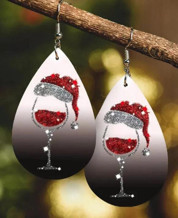 Hat Wine Glass Gradient Earrings