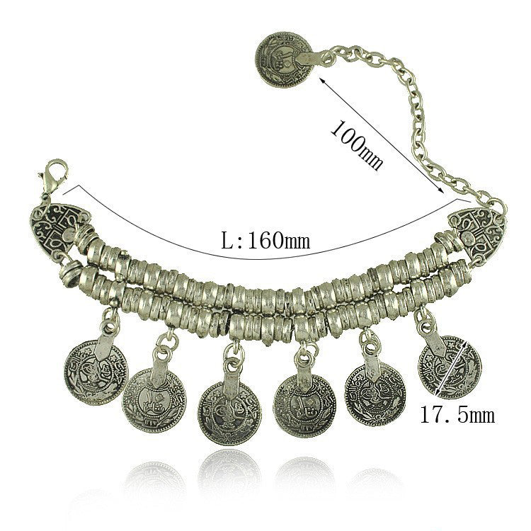 Bohemian Ancient Coin Vintage Anklets