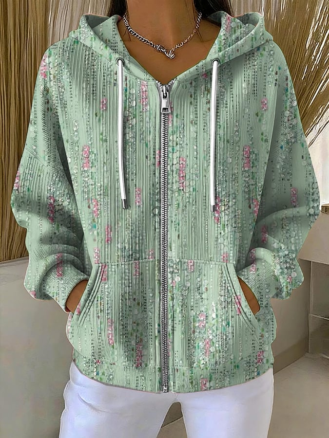 Women's Art Design Casual Print Sweatshirt Jacket