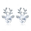 Christmas Crystal Gemstone Antler Reindeer Earrings