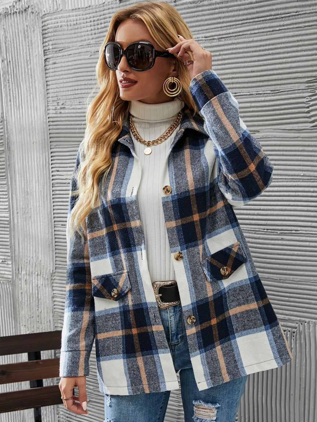 Kelly | Stylish Plaid Blazer Jacket