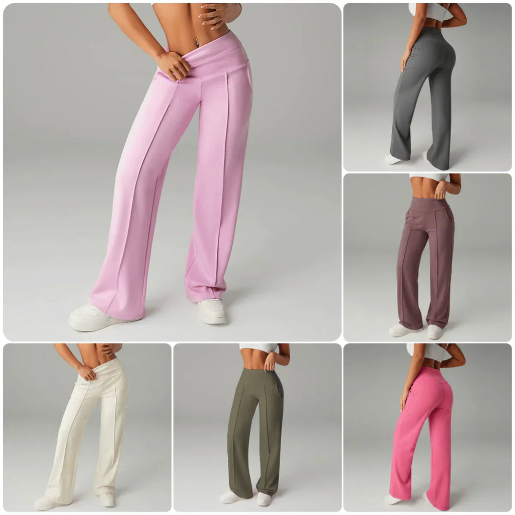 Loreta | High Waisted Straight Leg Comfort Chic Pants