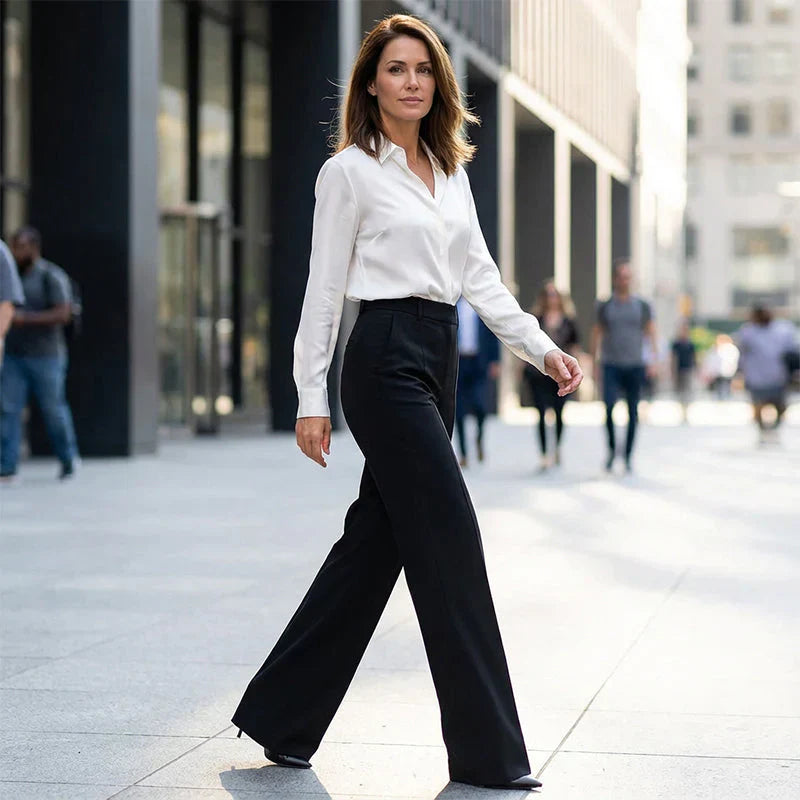 Eddi | Chic High Waisted Pants with A Straight and Elegant Cut