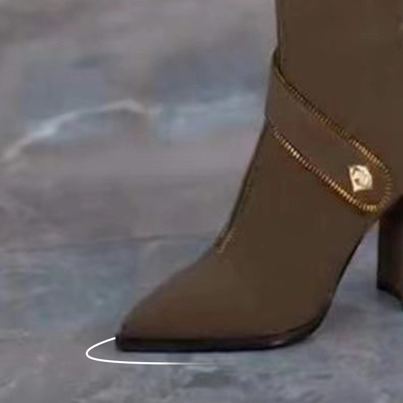 ⏳Time-Limited Special⏰Pointed Toe Chunky Heel Knee High Boots