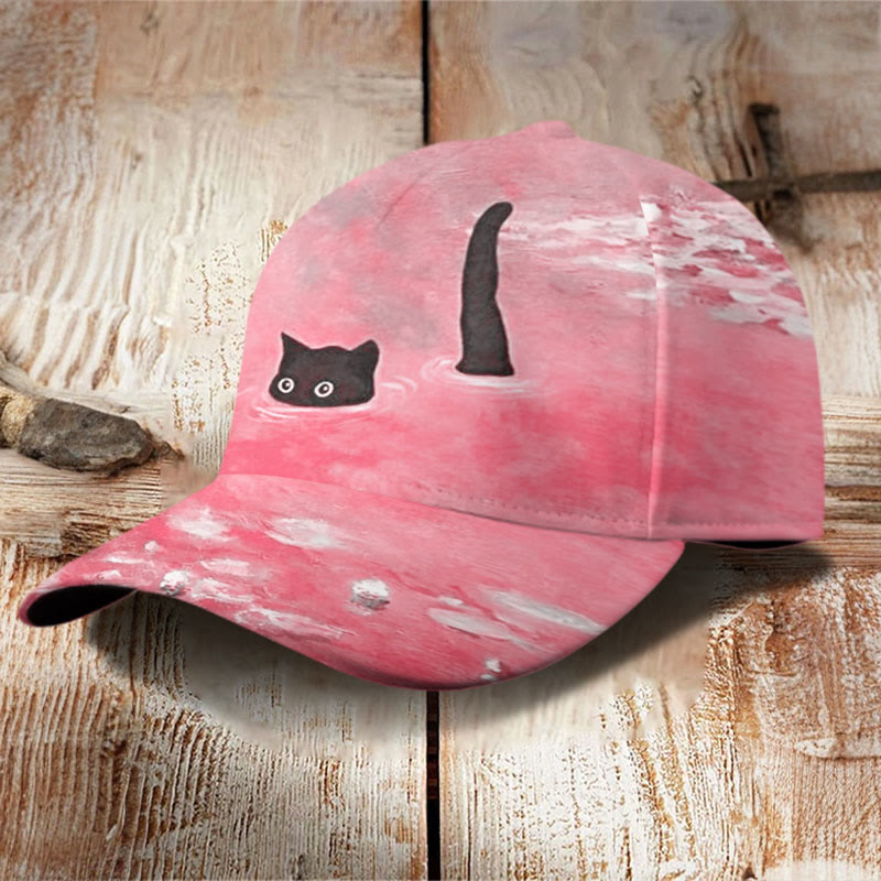 Dashingsoul Women's Oil Painting Cat Print Cap