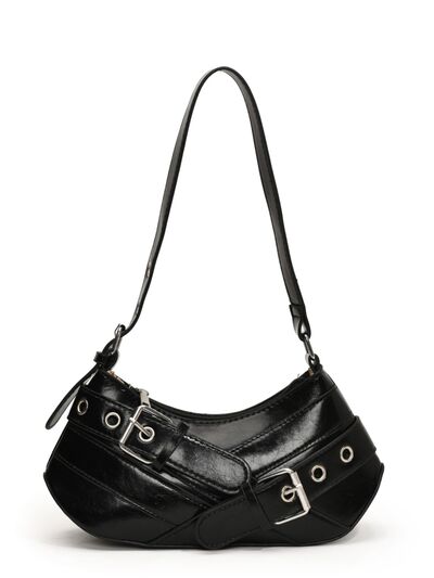 PU Leather Buckle Shoulder Bag