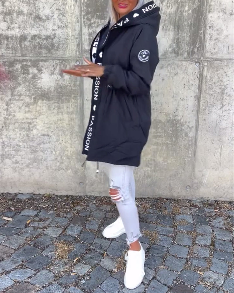 Black hoodie with "Passion🖤" print