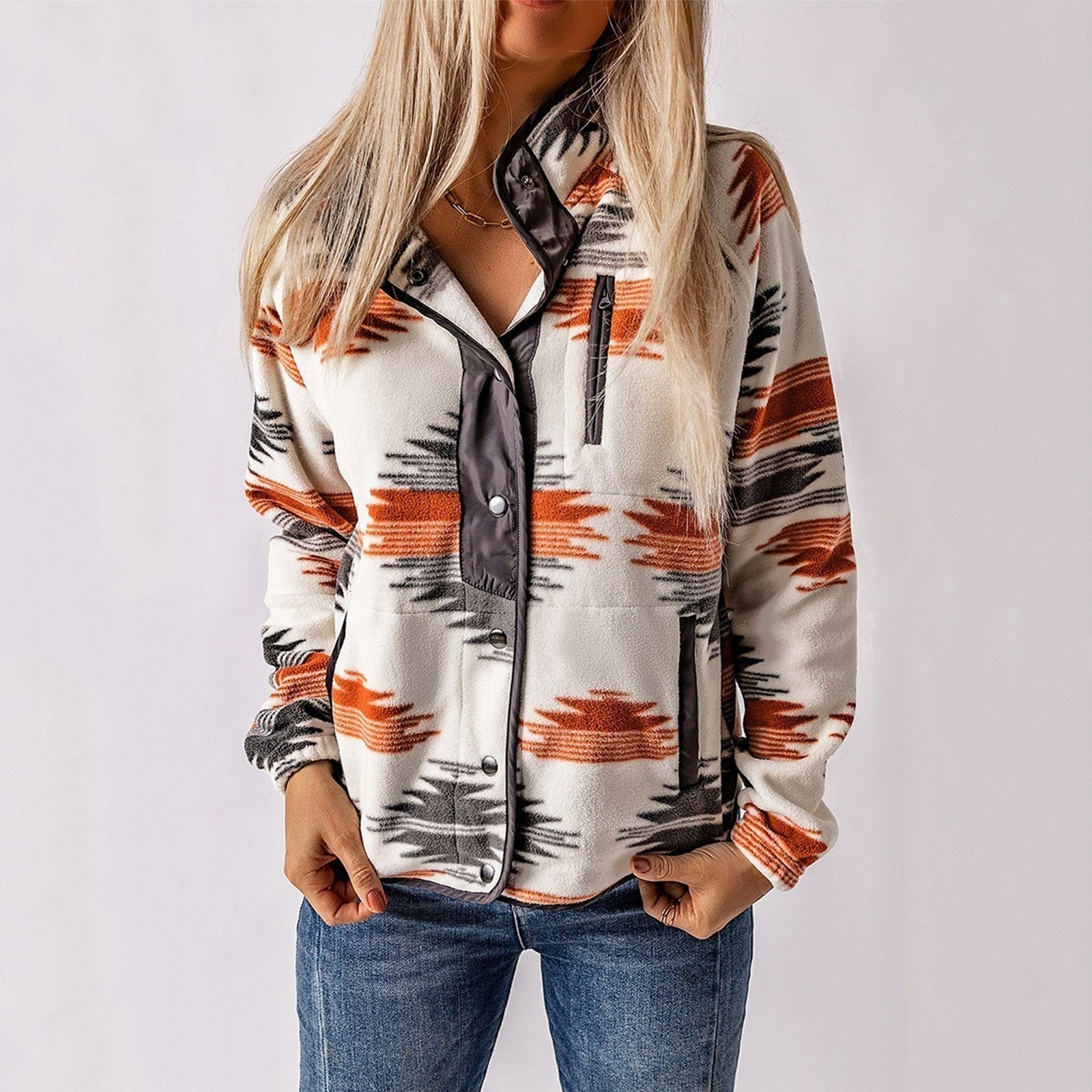 Nadia | Printed Fleece Jacket