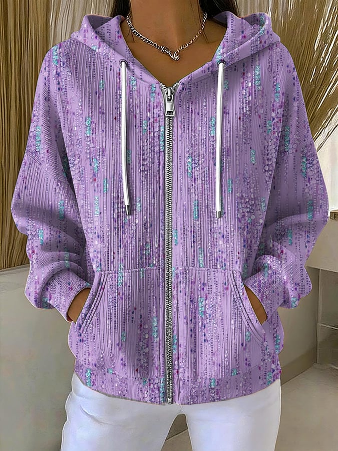 Women's Art Design Casual Print Sweatshirt Jacket