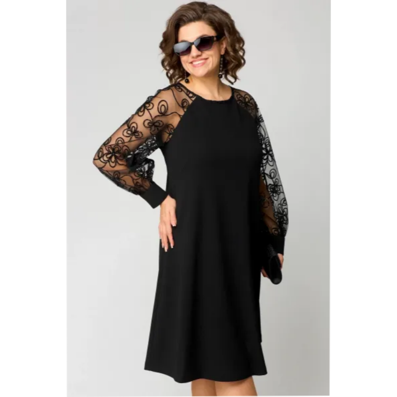 🌸Spring Specials🌸Lace Patchwork Round Neck Long Sleeve Dress