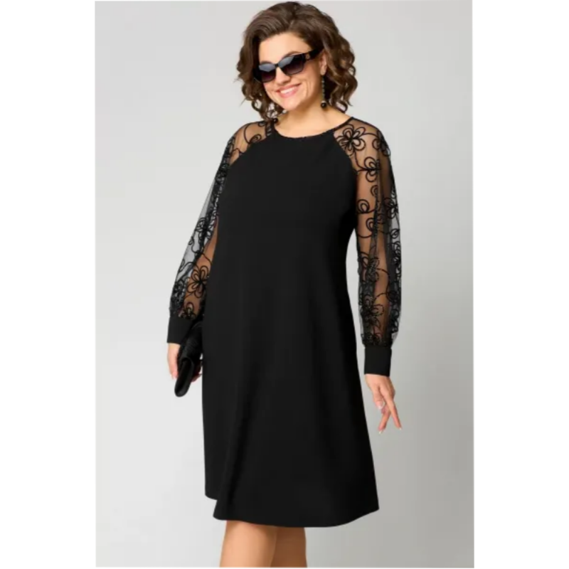 🌸Spring Specials🌸Lace Patchwork Round Neck Long Sleeve Dress