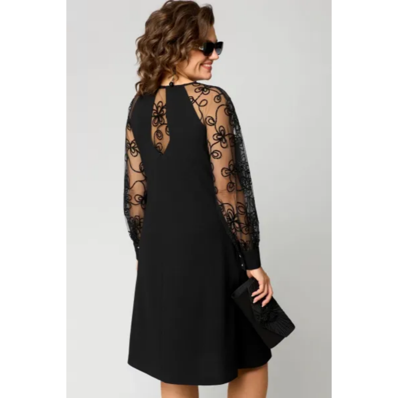 🌸Spring Specials🌸Lace Patchwork Round Neck Long Sleeve Dress