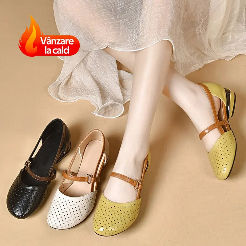 👡🎊Women's Closed-Toe Low Heel Sandals with Soft Sole🎊