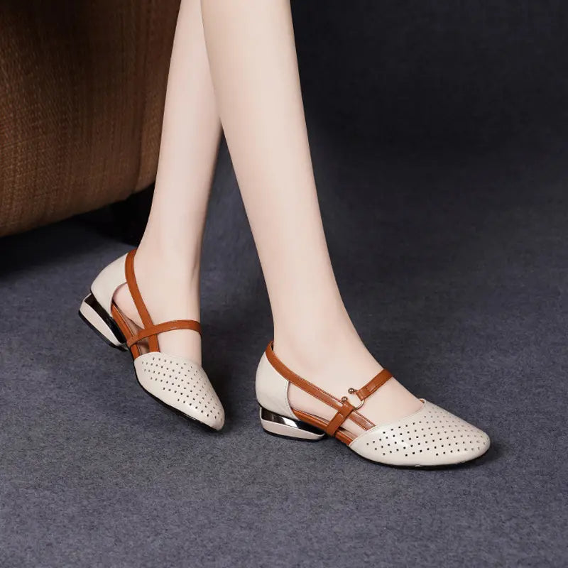 👡🎊Women's Closed-Toe Low Heel Sandals with Soft Sole🎊