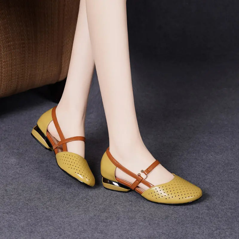 👡🎊Women's Closed-Toe Low Heel Sandals with Soft Sole🎊