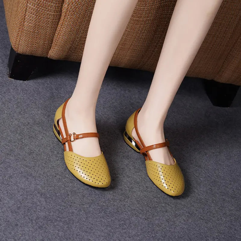 👡🎊Women's Closed-Toe Low Heel Sandals with Soft Sole🎊